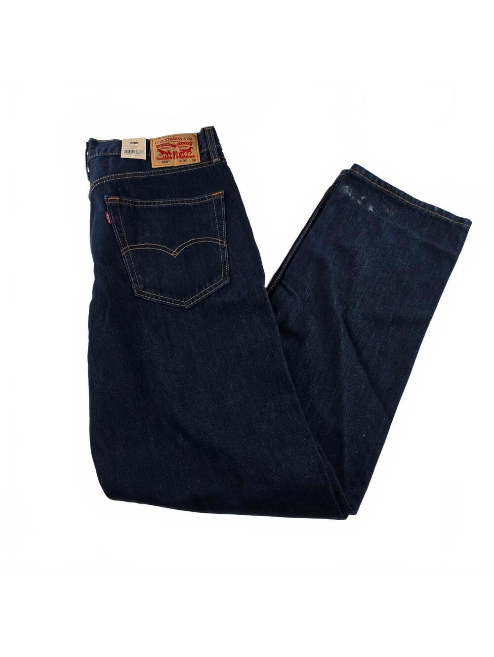 Levi's 550 Men's Jeans Size 36x36 Dark Blue Denim Relaxed Fit Made in 2023 NWT